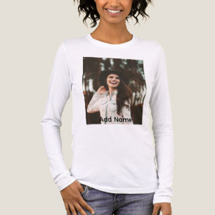 Aangepaste fotonaam tekst gepersonaliseerd Tri-Blend shirt