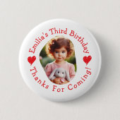 Aangepaste Fotonaam Verjaardag Bedankt Favorieten Ronde Button 5,7 Cm (Voorkant)