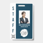 Aangepaste fotonaambadge met QR-code barcode voor Badge (Voorzijde)