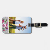 Aangepaste fotoroze orchideeën in Bloom Bagagelabel (Voorkant horizontaal)