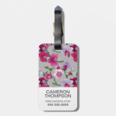 Aangepaste fotoroze orchideeën in Bloom Bagagelabel (Achterkant verticaal)