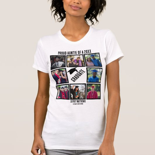 Aangepaste foto's Afstuderen voor rond papier T-shirt (Voorkant)