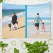 Aangepaste foto's Collage Text Kitchen Towel Uw fo Theedoek (Gevouwen)