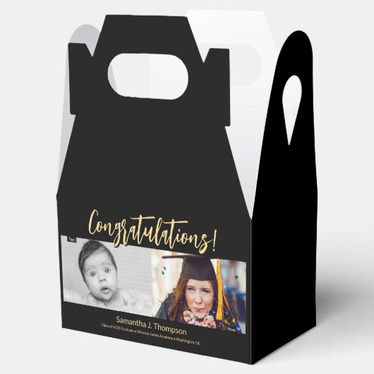 Aangepaste foto's dan nu Gefeliciteerd Afstuderen Bedankdoosjes (Geopend)