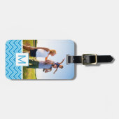 Aangepaste foto's en monogram Chevron Pattern Acht Bagagelabel (Voorkant horizontaal)