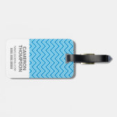 Aangepaste foto's en monogram Chevron Pattern Acht Bagagelabel (Achterkant horizontaal)