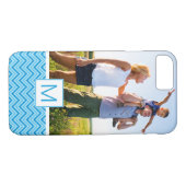 Aangepaste foto's en monogram Chevron Pattern Acht Case-Mate iPhone Case (Achterkant (Horizontaal))