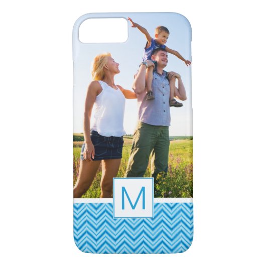 Aangepaste foto's en monogram Chevron Pattern Acht Case-Mate iPhone Case (Achterkant)