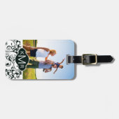 Aangepaste foto's en monogramschade bagagelabel (Voorkant horizontaal)