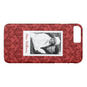 Aangepaste foto's en naam rode achtergrond Case-Mate iPhone case (Achterkant (Horizontaal))
