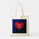 Aangepaste foto's en naamhart Mijn Valentijn mozaï Tote Bag (Achterkant)