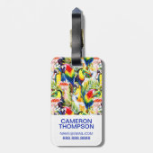 Aangepaste foto's en palmbladeren bagagelabel (Achterkant verticaal)