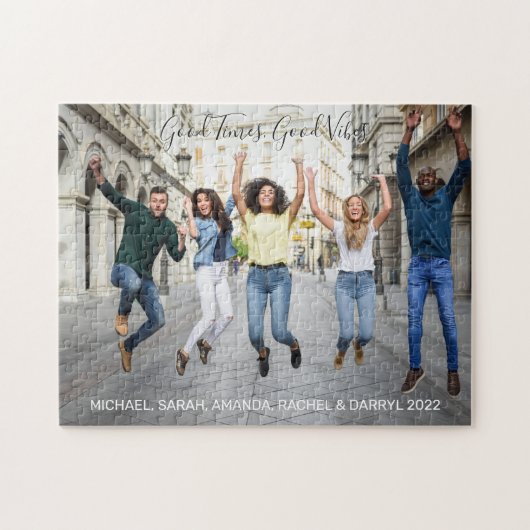 Aangepaste foto's en tekst legpuzzel (Horizontaal)