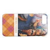 Aangepaste foto's en tekstdiagrammen in Oranje en Case-Mate iPhone Case (Achterkant (Horizontaal))