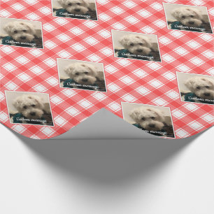 Aangepaste foto's in landstaal, rood en wit cadeaupapier