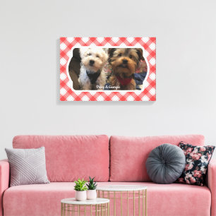 Aangepaste foto's in landstaal, rood en wit canvas afdruk