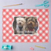 Aangepaste foto's in landstaal, rood en wit tissuepapier (Craft)