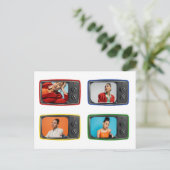 Aangepaste foto's in tv's Pop Art Style Briefkaart (Staand voorkant)