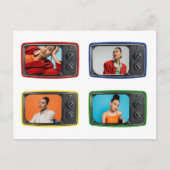 Aangepaste foto's in tv's Pop Art Style Briefkaart (Voorkant)