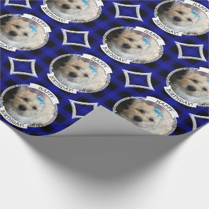 Aangepaste foto's Lijst Pet Blue en Black Pset Cadeaupapier