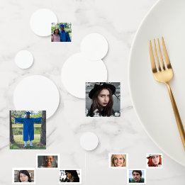 Aangepaste foto's Logo van huwelijksfeest Confetti