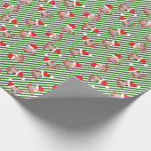 Aangepaste foto's met groene en witte strepen voor cadeaupapier (Hoek)