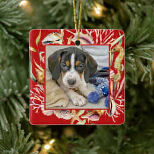 Aangepaste foto's met kerstmis keramisch ornament
