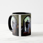 Aangepaste foto's net getrouwd paar verlaten kerk mok (Voorkant links)