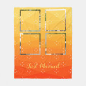 Aangepaste foto's op geel en Sinaasappel Fleece Deken (Voorkant)