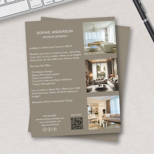 Aangepaste foto's QR-code sociale media profession Flyer