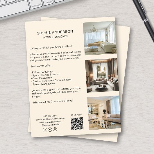 Aangepaste foto's QR-code sociale media profession Flyer