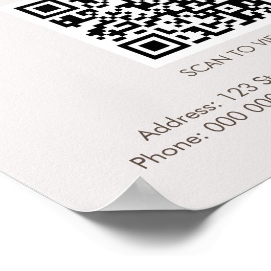 Aangepaste foto's Scan QR Code Menu Cake Bakkerij  Poster (Hoek)
