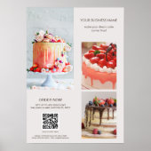 Aangepaste foto's Scan QR Code Menu Cake Bakkerij  Poster (Voorkant)