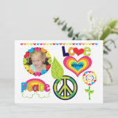Aangepaste foto's, uitnodiging voor vrede, liefde (Staand voorkant)