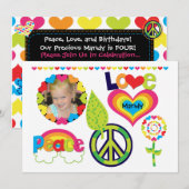 Aangepaste foto's, uitnodiging voor vrede, liefde (Voorkant / Achterkant)