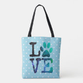 Aangepaste foto's van Dog Afdrukken BlueTote Bag Draagtas (Achterkant)