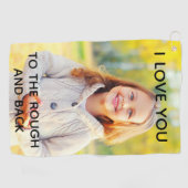 Aangepaste foto's van jou naar Rough en Back Golfhanddoek (Horizontaal)