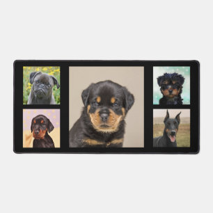 Aangepaste foto's van zwarte honden op zwarte bure bureaumat