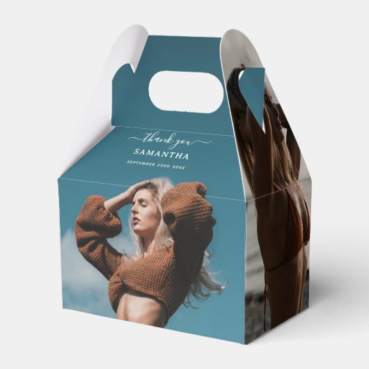 Aangepaste Foto's Verjaardagsfeest Selfie Afbeeldi Bedankdoosjes (Voorkant Zijde)