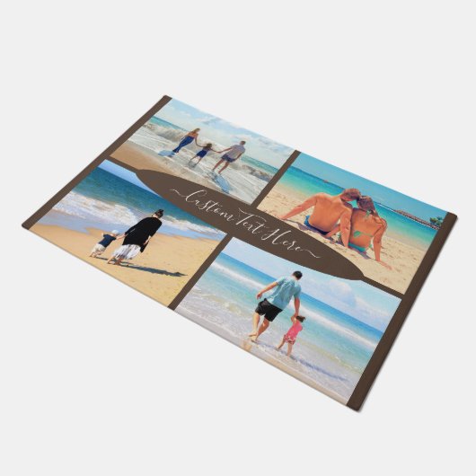 Aangepaste foto's voor collage en tekstkleur Doorm Deurmat (Schuin)