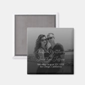 Aangepaste foto's zwart-wit bruiloft magneet (Voorkant / Achterkant)