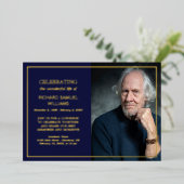 Aangepaste fotoserie met Navy & Gold Foil Folie Uitnodiging (Staand Voorkant)