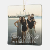 Aangepaste fotoserie voor Merry & Bright Typografi Keramisch Ornament (Links)