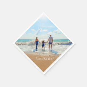 Aangepaste fotoservetten Uw eigen ontwerp met teks Servet