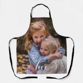 Aangepaste fotosjabloon Family Love Script Schort (Voorkant)