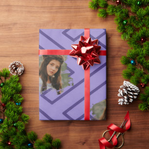 Aangepaste Fotosjabloon Griekse Inspiratie Paars Cadeaupapier