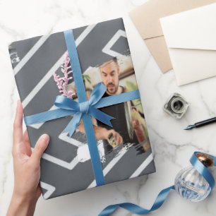 Aangepaste Fotosjabloon Griekse Inspiratie Zilver Cadeaupapier