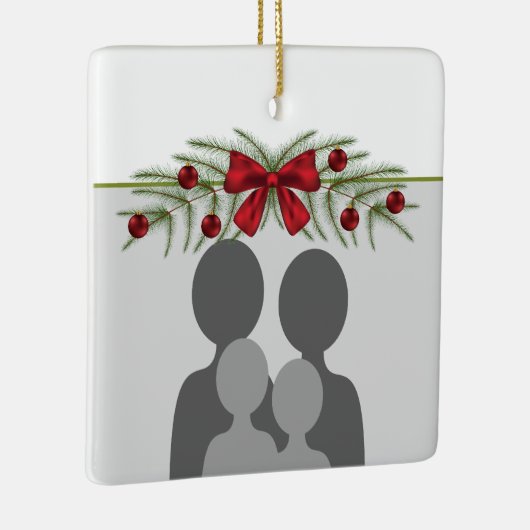 Aangepaste fotosjabloon met kerstgrond keramisch ornament (Rechts)