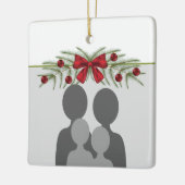 Aangepaste fotosjabloon met kerstgrond keramisch ornament (Links)