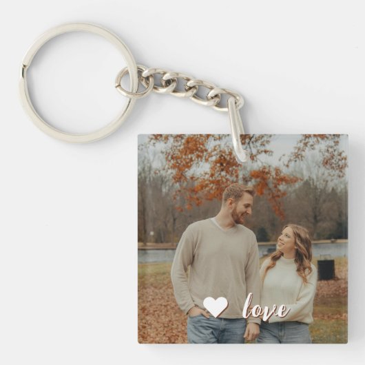 Aangepaste Fotosleutelhanger met Gepersonaliseerde Sleutelhanger (voorkant)